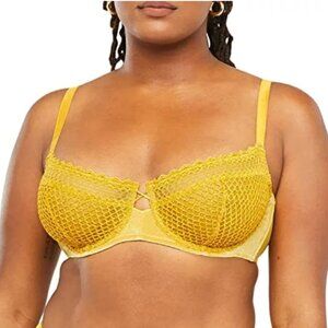 Savage x Fenty, yellow gold velvet vixen balconette bra